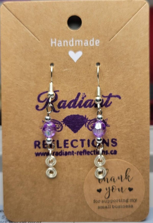 Purple Scroll Earrings