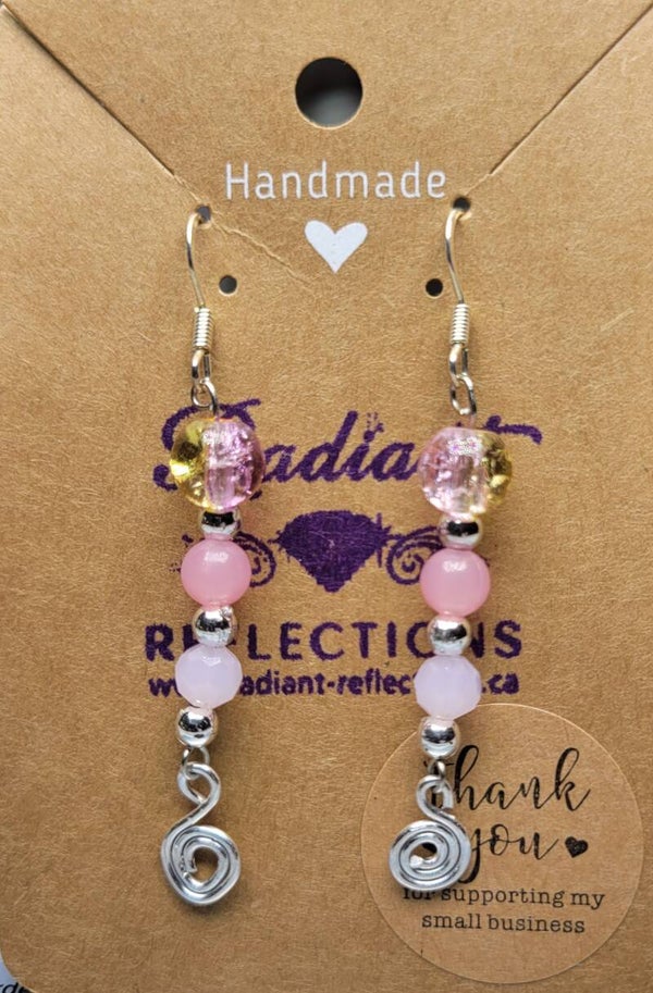Shades of Pink Scroll Earrings