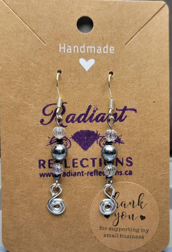 Gunmetal Glam Scroll Earrings