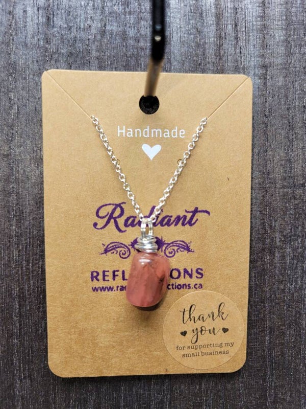 Pink Marbled Quartz Necklace