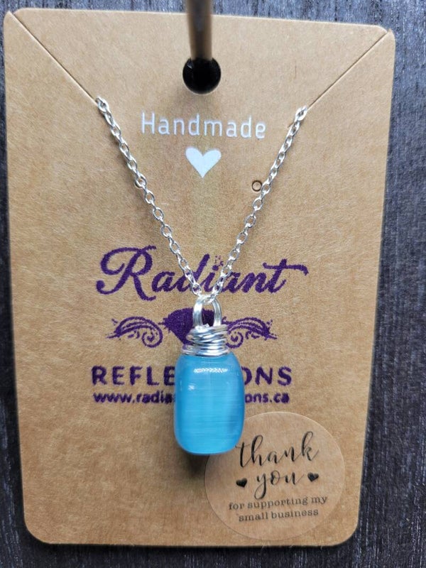 Blue Cat's Eye Necklace