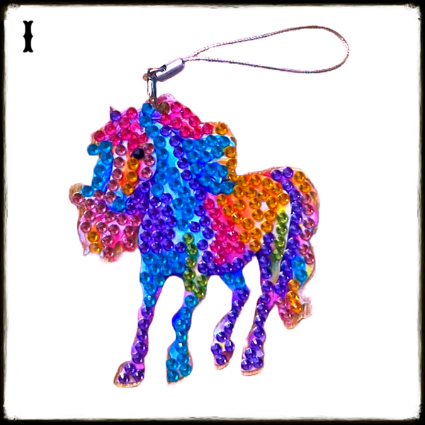 Porte clefs chevaux multicolore