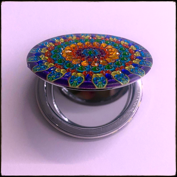 Miroir de poche rond Mandala