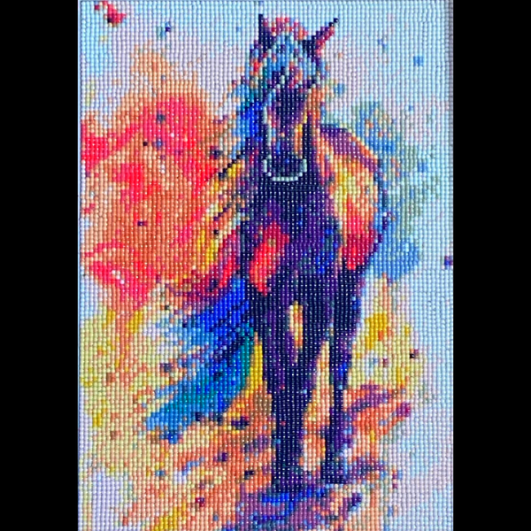 Toile Cheval multicolore