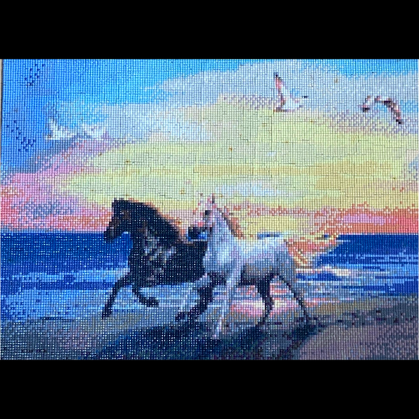 Toile chevaux sur plage