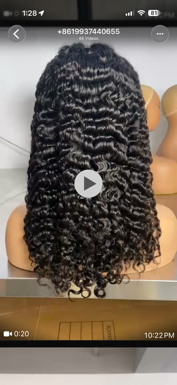 20-24 inch deep wave / water wave curly wig
