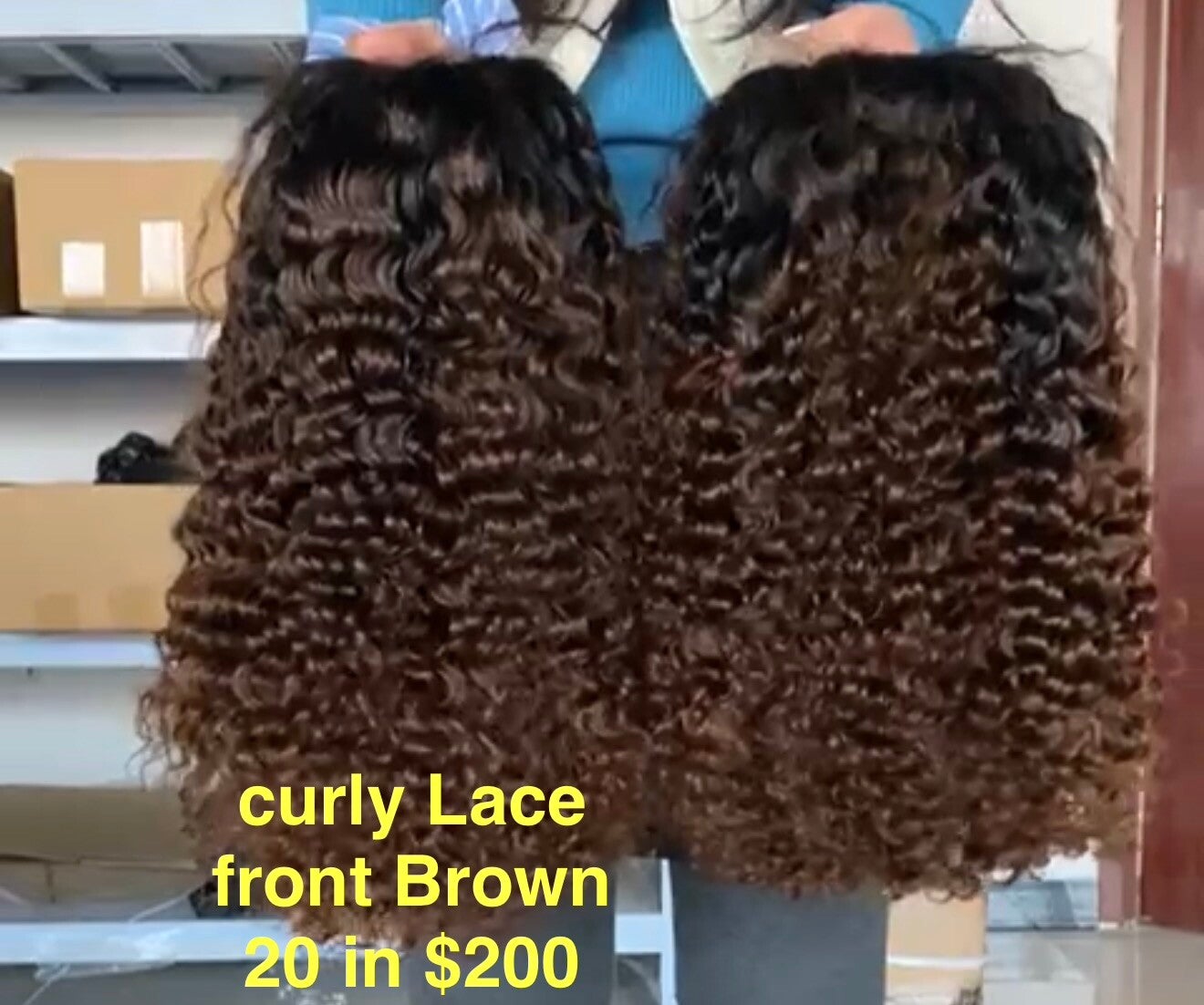 Curly Lace front Brown