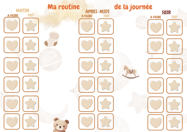 Support routine Matin, Après-midi et soir