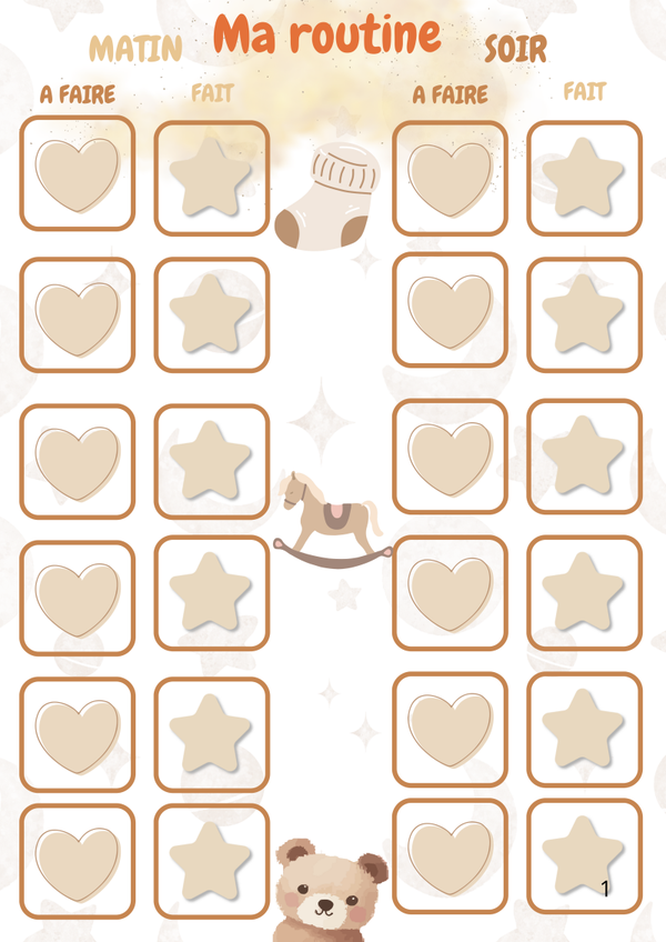 PIECES NON SCELLES Le support routine à Scratch Matin et soir .