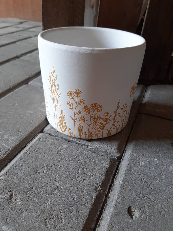 Pot bloemen mosterd S