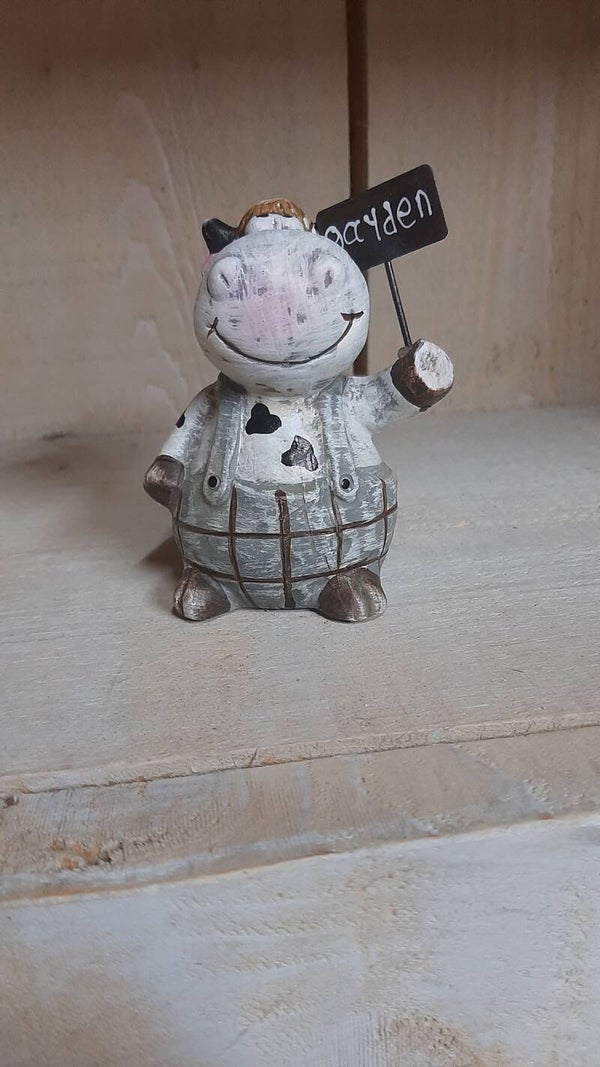 Beeld garden koe mini 11cm hoogte