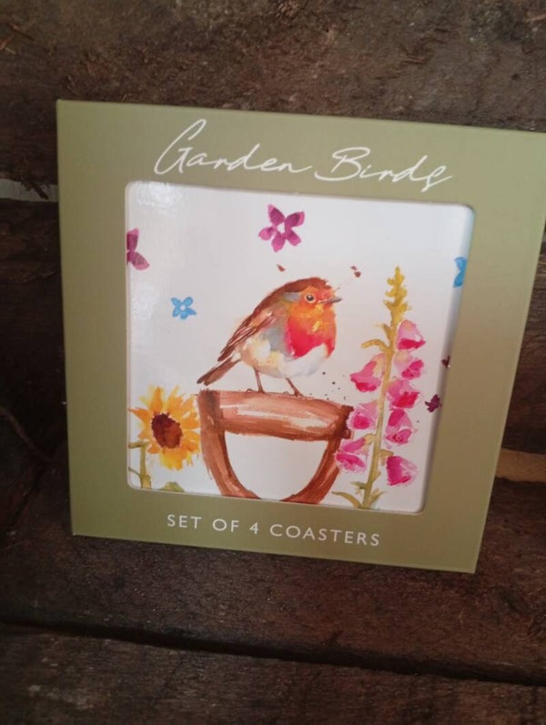 Onderzetter garden birds 4 stuks