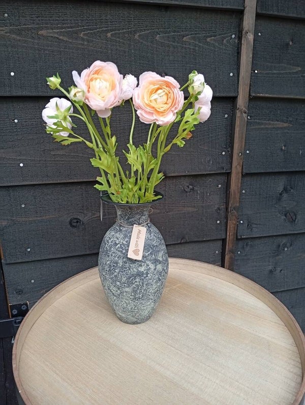 Set compleet vaas met bosje ranonkel