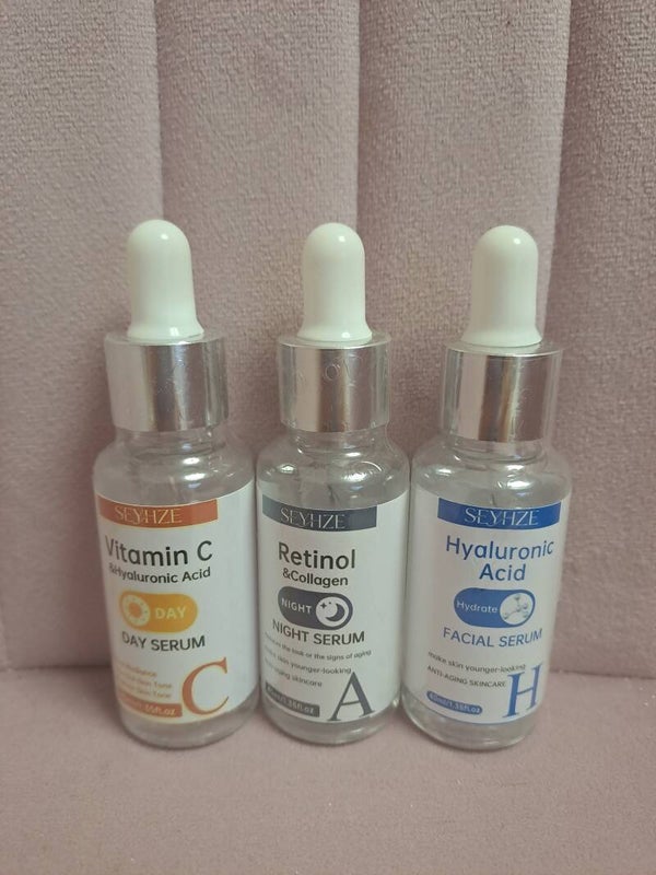 Lote 3 Serum vitamina C + ácido Hialuronico + retinol