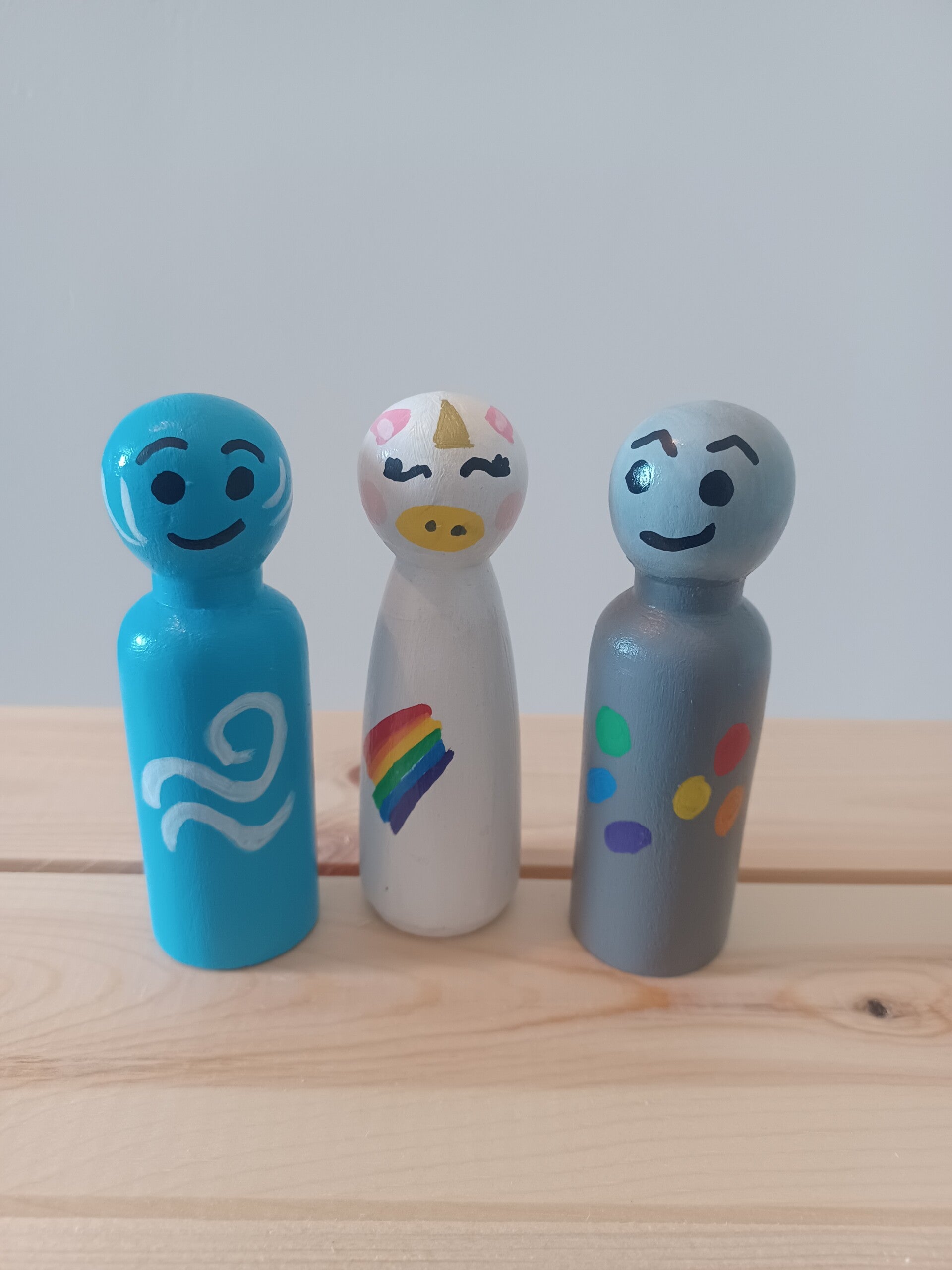 🌈 Pegdoll set De Kleurenslurper – 9 cm