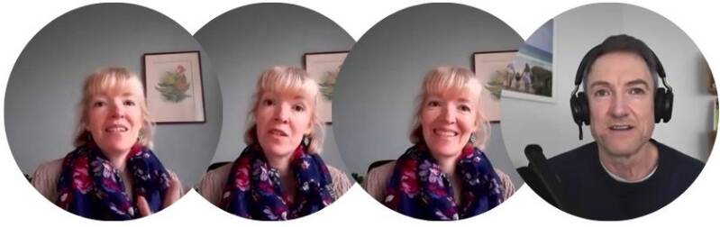 MrsBeans tijdens de podcast met Clint Paddison.