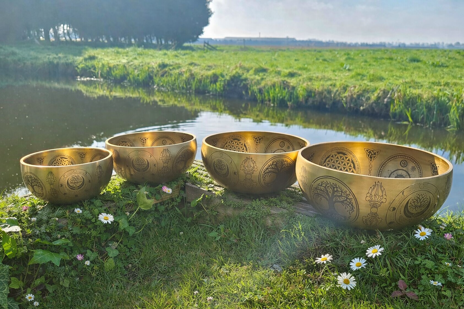 Klankschalen set India 4 schalen