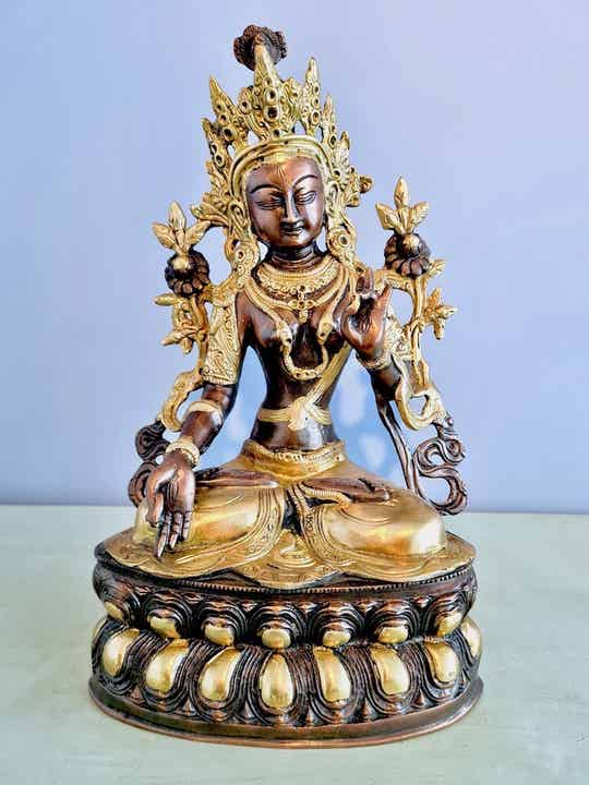 Witte Tara beeld 35 cm