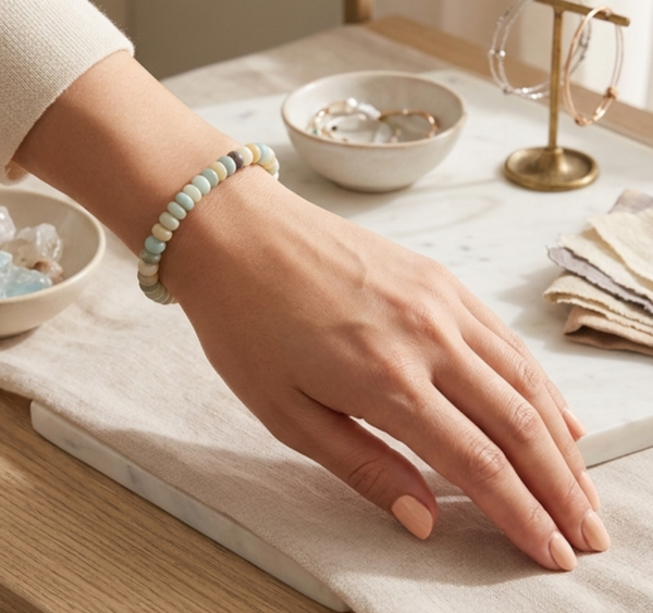 Armband Amazoniet ovaal