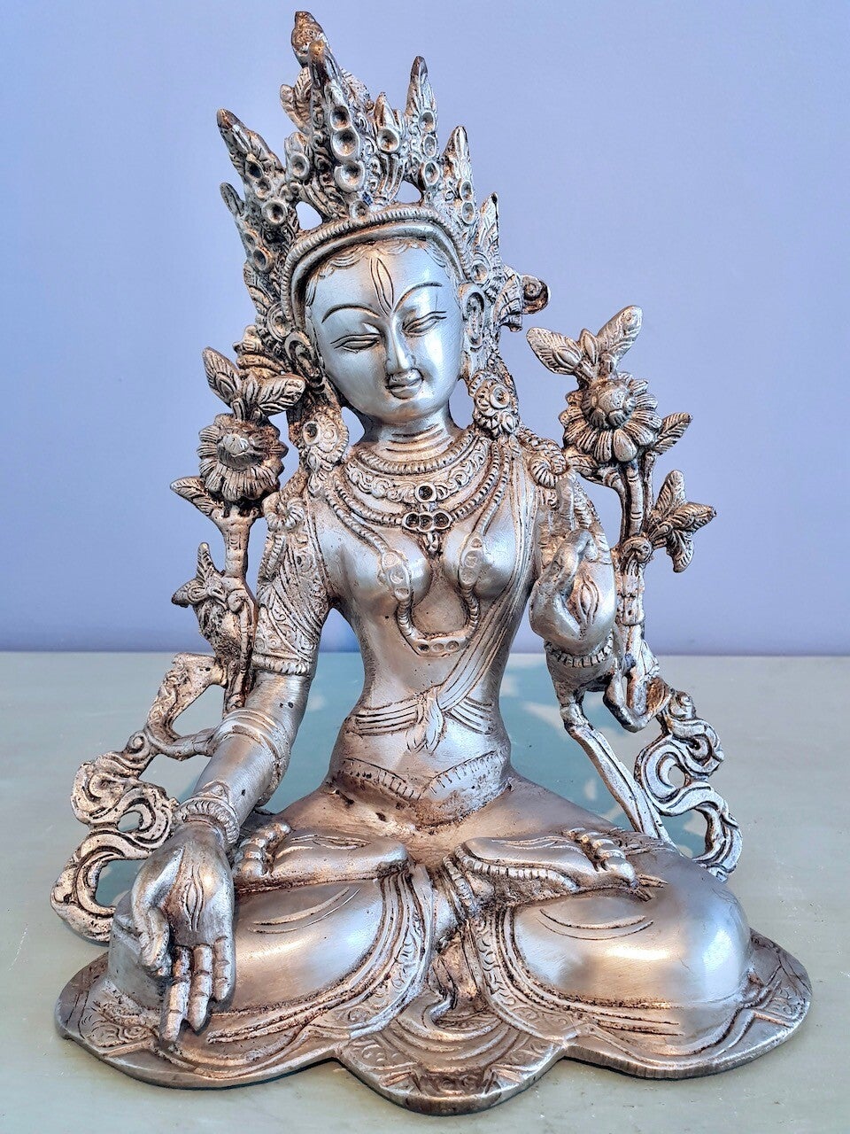 Witte Tara beeld 26 cm