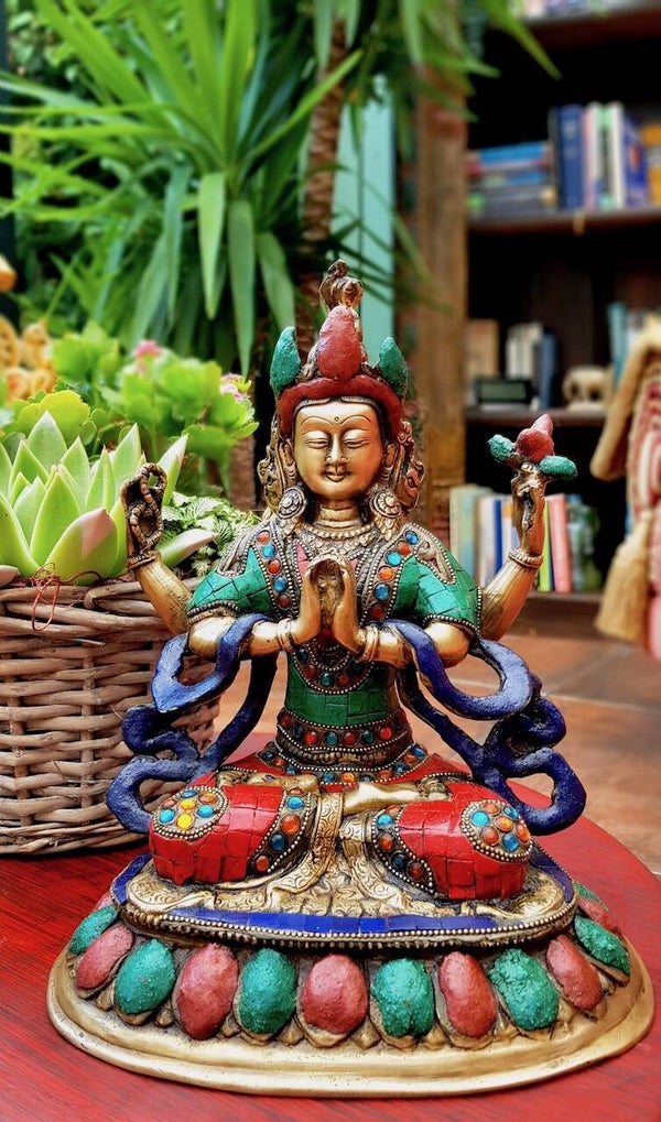 Chenrezig beeld brons 28 cm