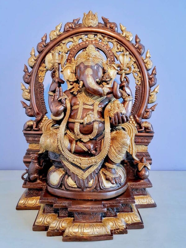 Ganesha beeld topstuk brons 47 cm
