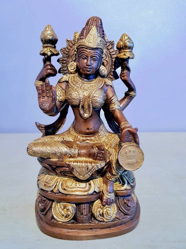 Lakshmi beeld brons 19,5 cm