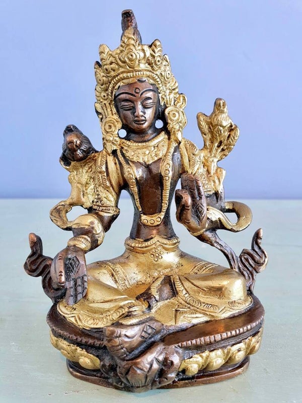 Groene Tara beeld 14 cm