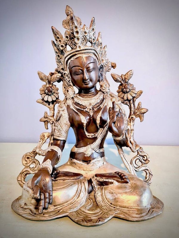 Witte Tara beeld 26 cm