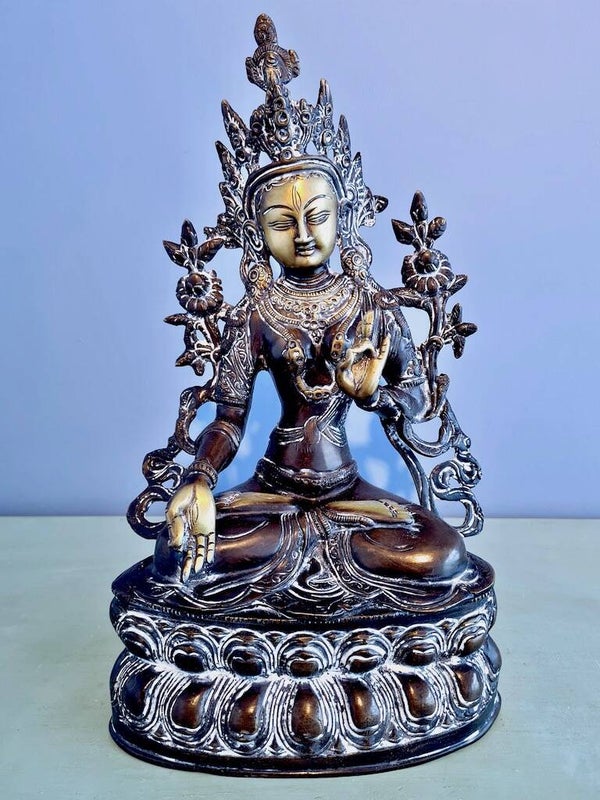 Witte Tara beeld 35 cm