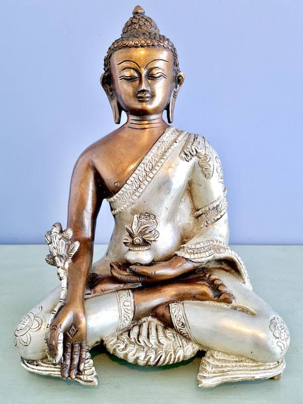 Medicijn Boeddha beeld brons 27 cm