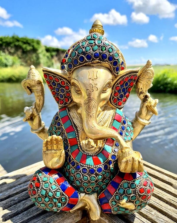 Ganesha beeld stonework 20 cm