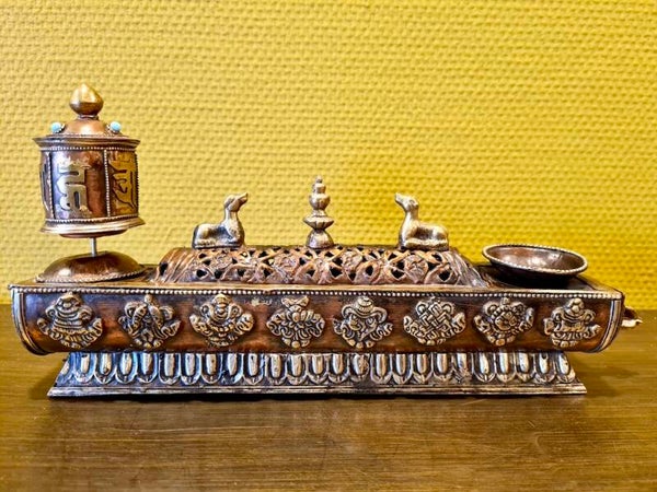 Wierookbrander Tibet koper 28 cm