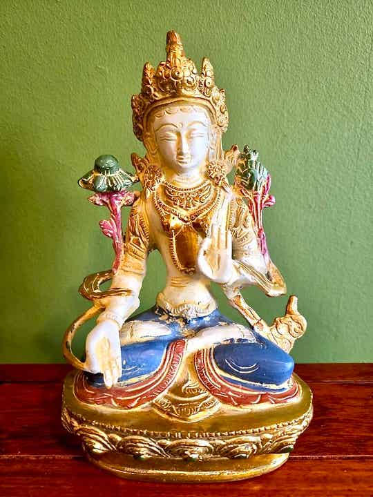 Witte Tara beeld brons 20 cm