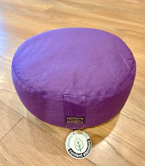 Meditatiekussen violet biokatoen (OCS)