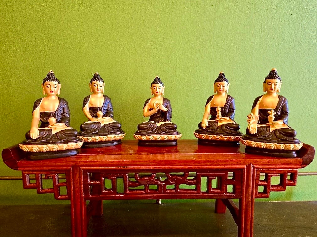 Vijf Dhyani Boeddha set 10 cm