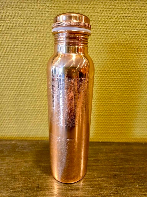 Drinkfles koper bloempatroon 900 ml