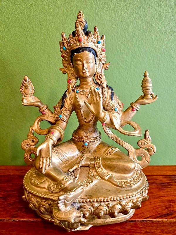 Lakshmi/Tara beeld Nepal brons 17 cm