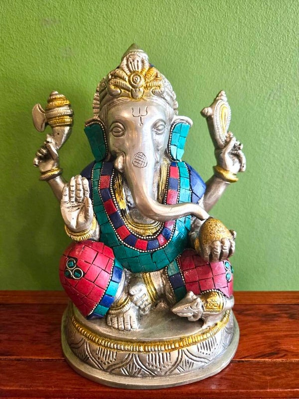 Ganesha beeld stonework 20 cm
