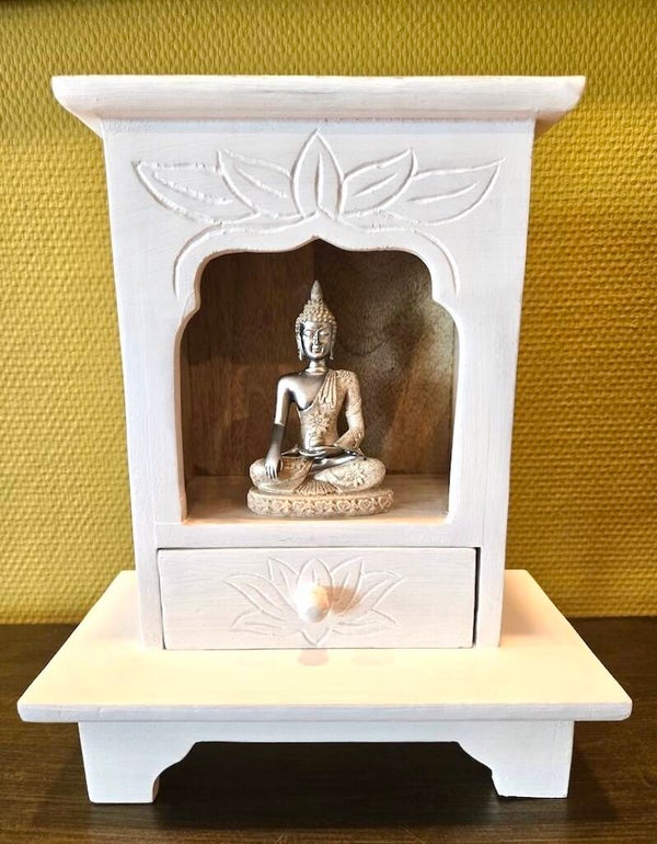 Indiaas huisaltaar set 30 cm whitewash