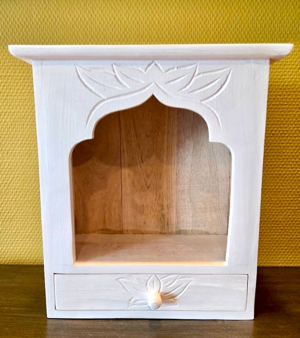 Indiaas huisaltaar 30 cm whitewash