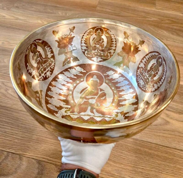 Klankschaal verzilverd Nepal 23 cm