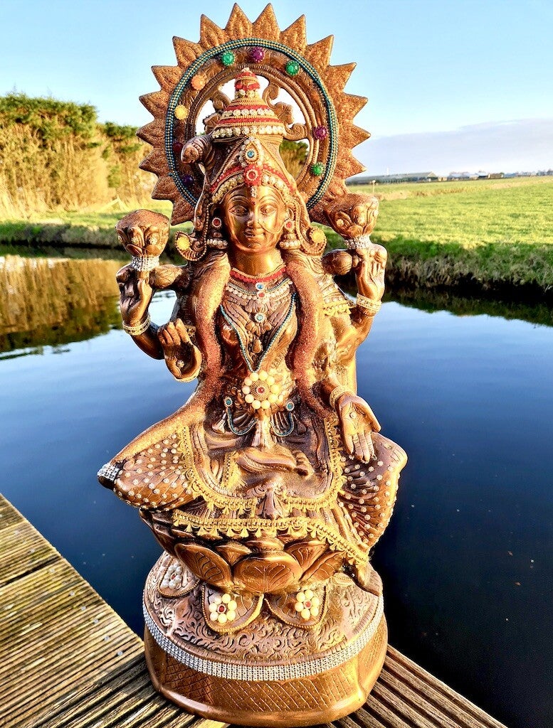 Lakshmi beeld messing 72 cm