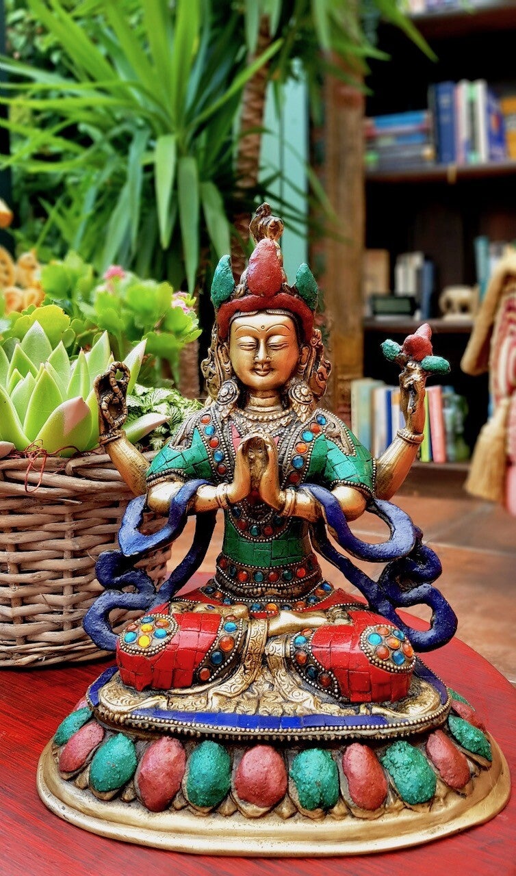 Chenrezig beeld brons 28 cm