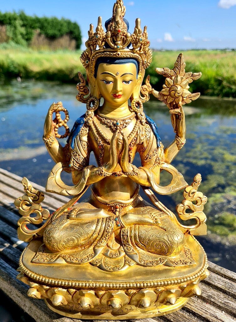 Topstuk Chenrezig beeld 22 cm