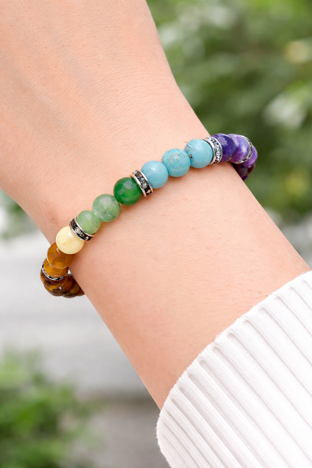 Armband 7 Chakra's elastisch
