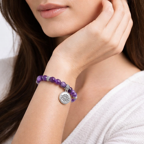 Armband Amethist & Lotus