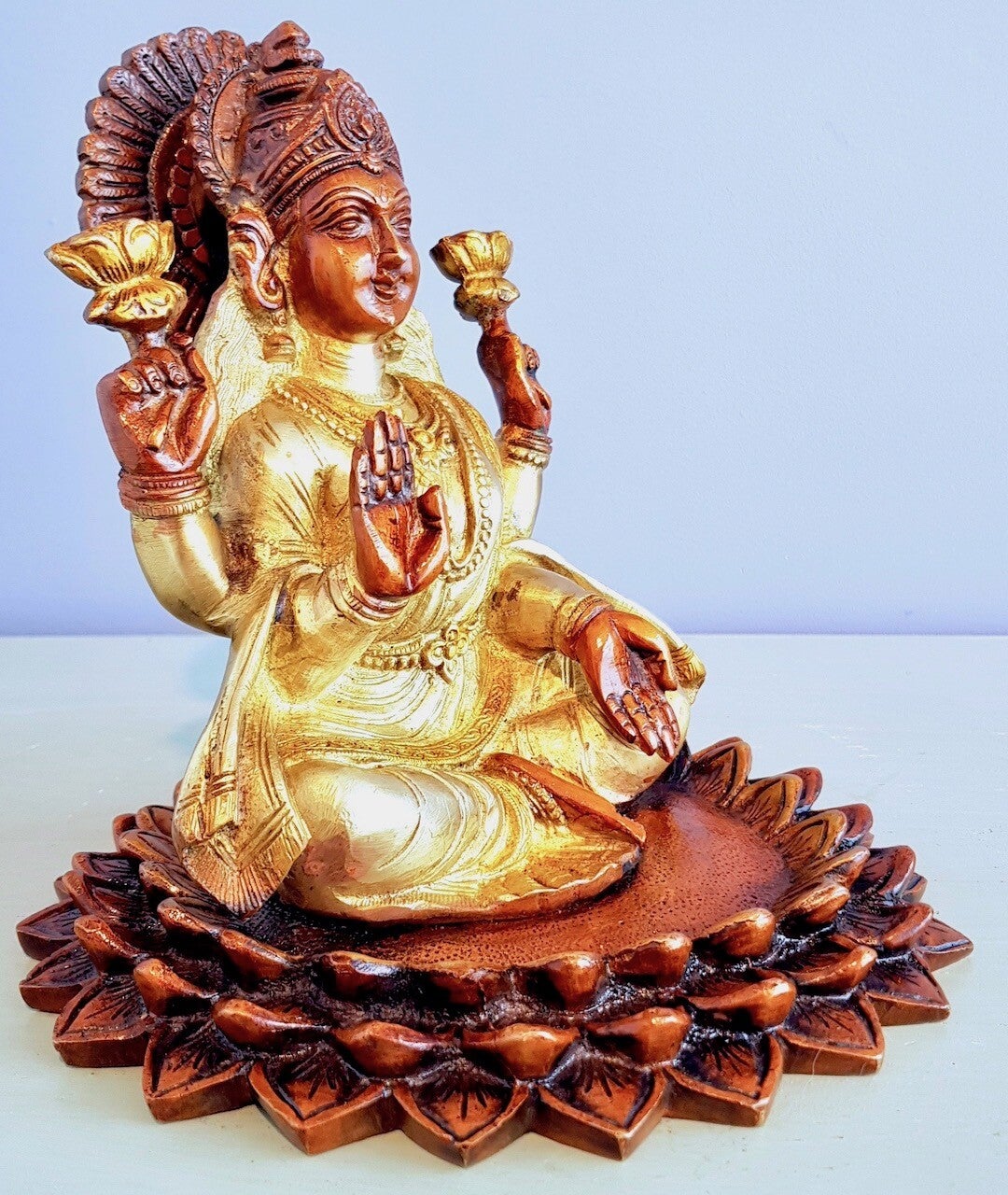 Lakshmi beeld brons 19 cm