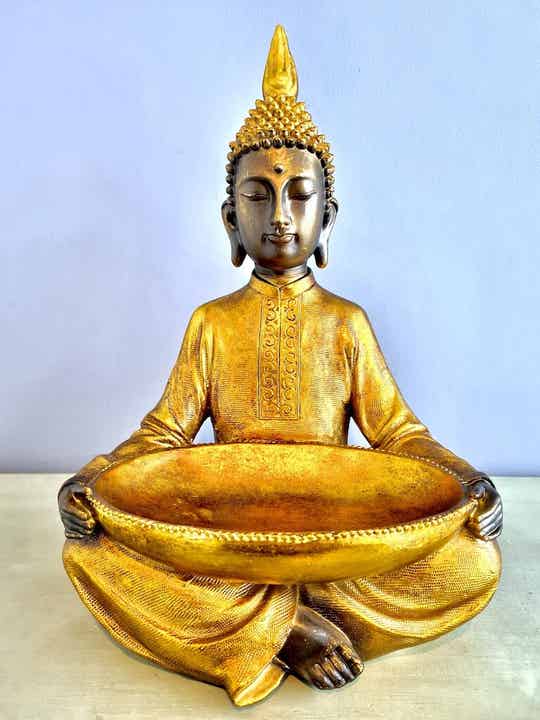 Boeddha beeld met schaal 36 cm