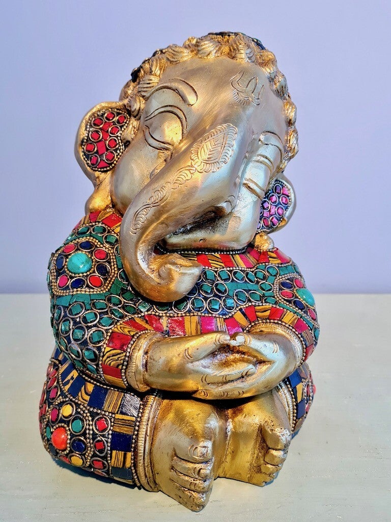 Baby Ganesha beeld brons 22 cm